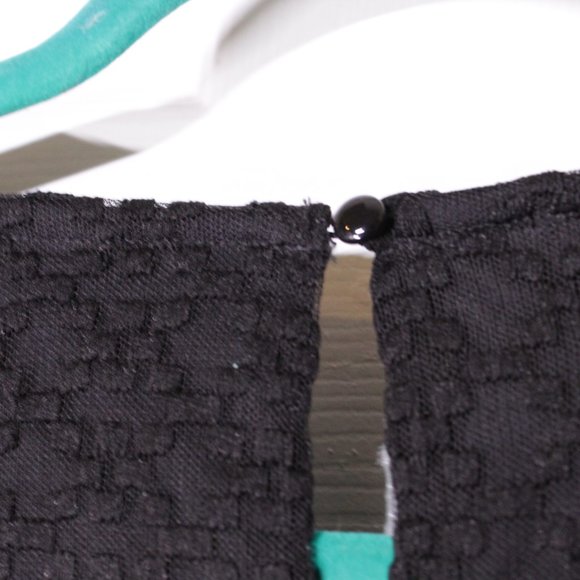 Lane Bryant Black lace overlay long sleeve peplum top. - Picture 7 of 9